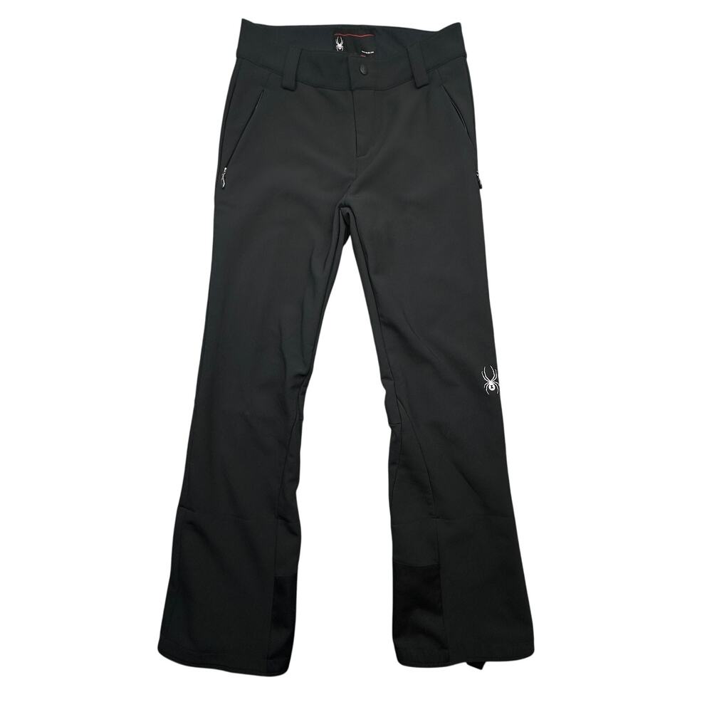 Spyder Spylon Ski Snow Pants Womens Size 8 Black Fleece Lined Insulated